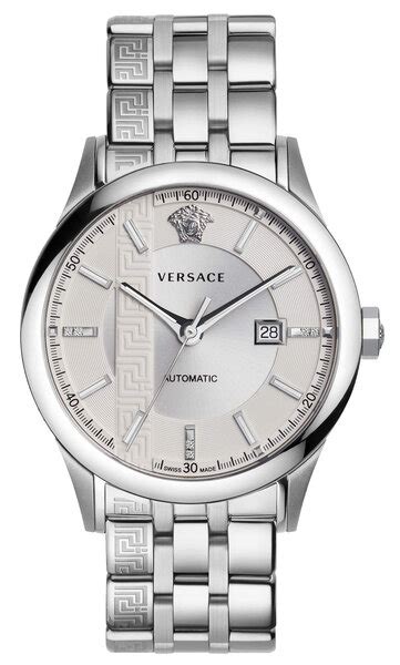 Versace Mens Silver 44 mm Aiakos Watch V18040017